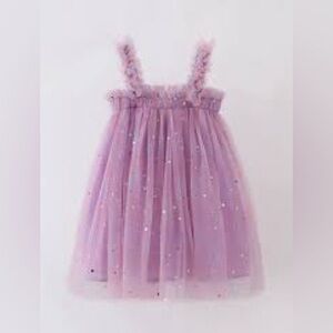 Tulle Party Dress Purple Metallic Stars Size 2T
